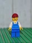 F1507. Figurka LEGO Town - cty1006 Overalls Blue over V-Neck Shirtt