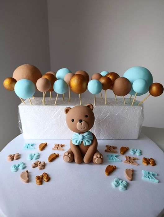 Zestaw na tort miś ozdoba dekoracja na tort