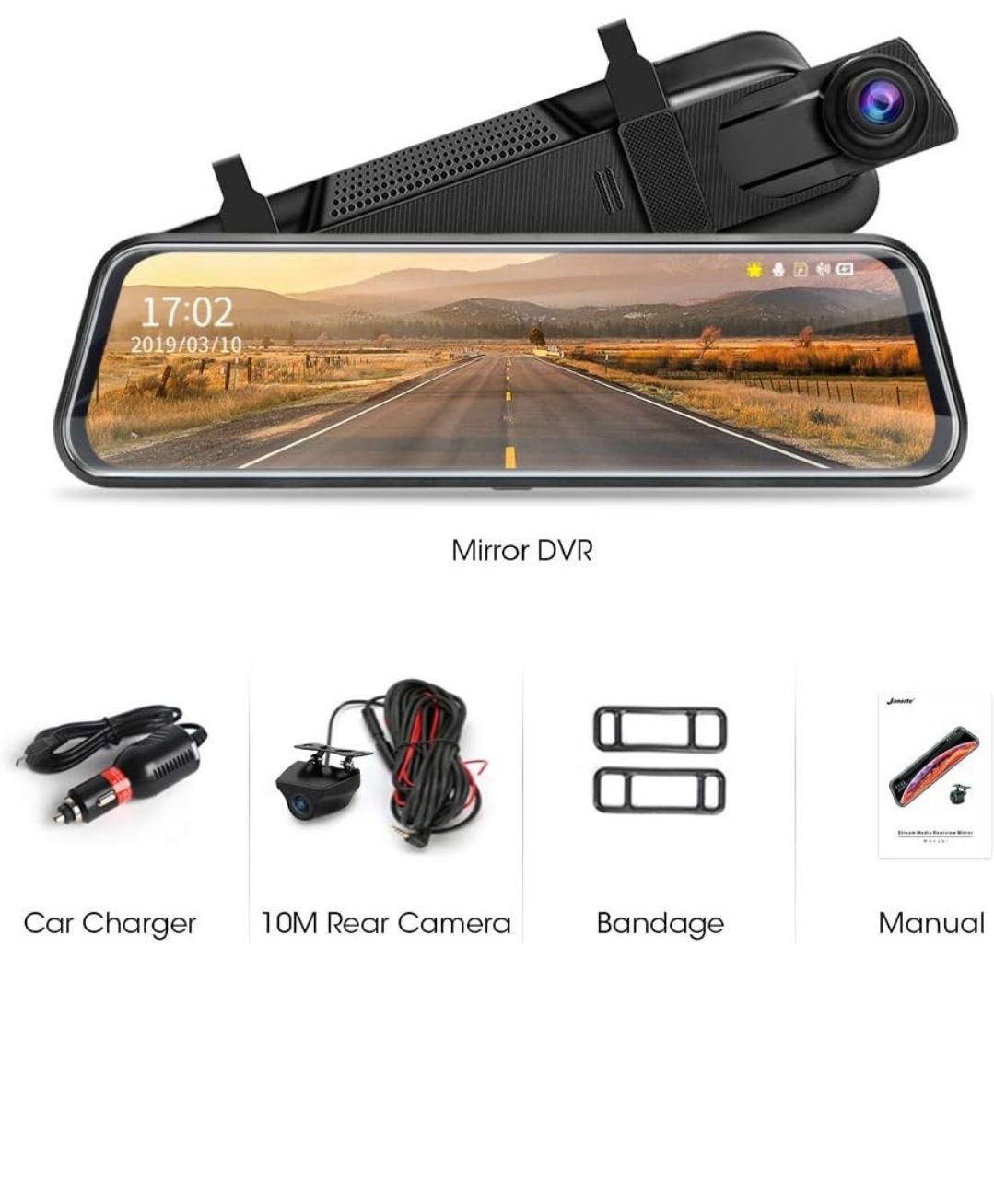 Espelho retrovisor com camera frontal e traseira novo