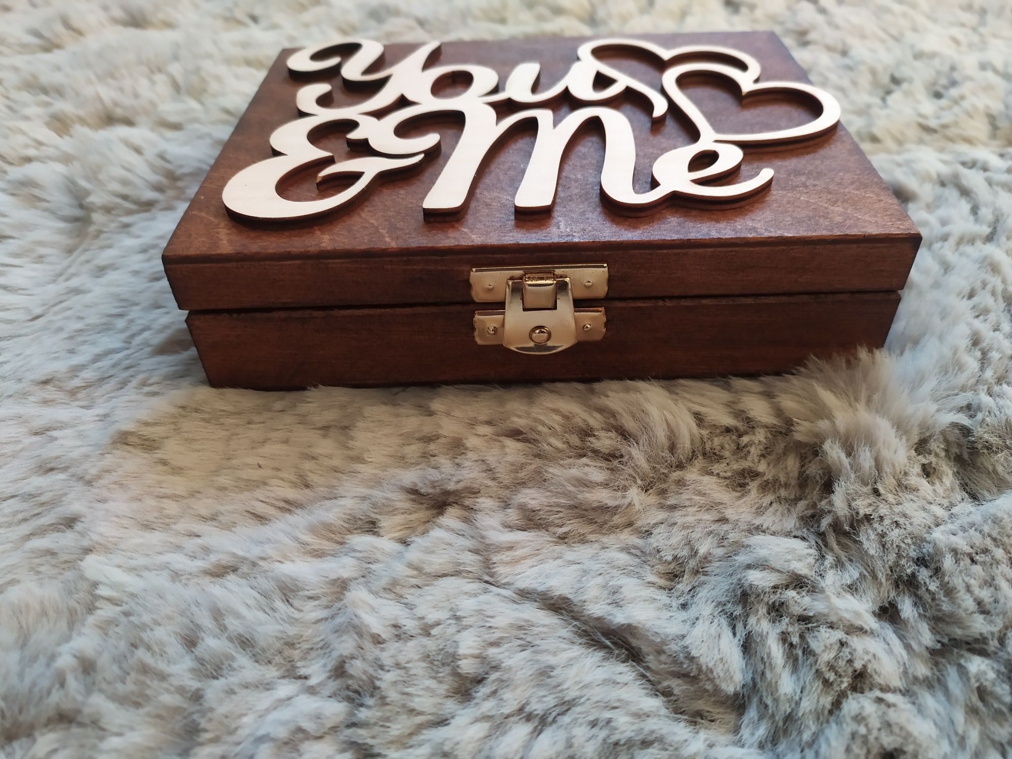 Drewniane pudełko na obrączki, styl rustykalny, ślub wesele, you&me
