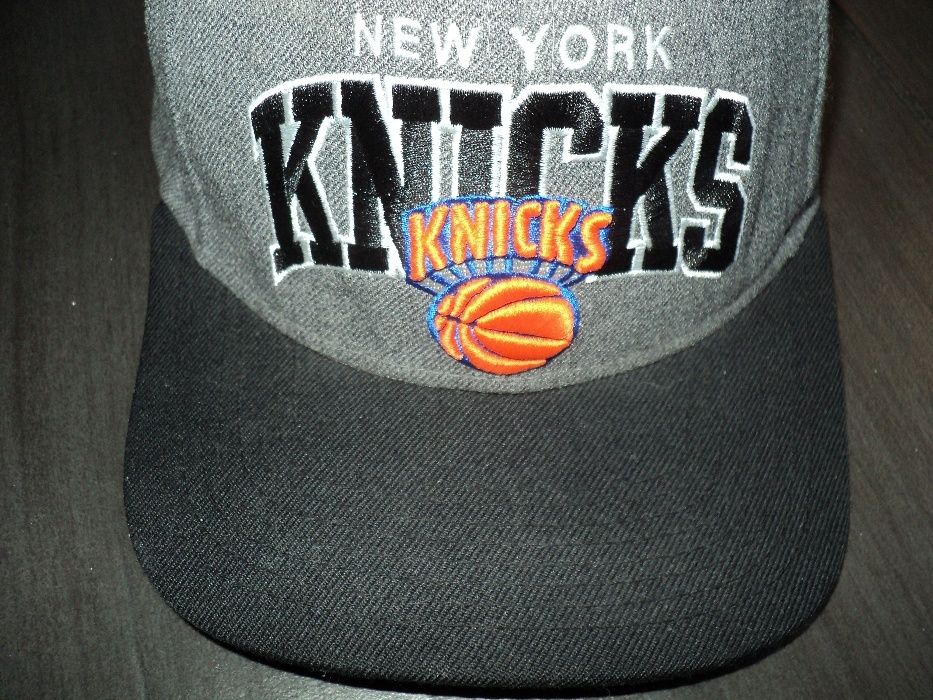 NY Knicks NBA Mitchell & Ness wełna czapka snapback z daszkiem lux