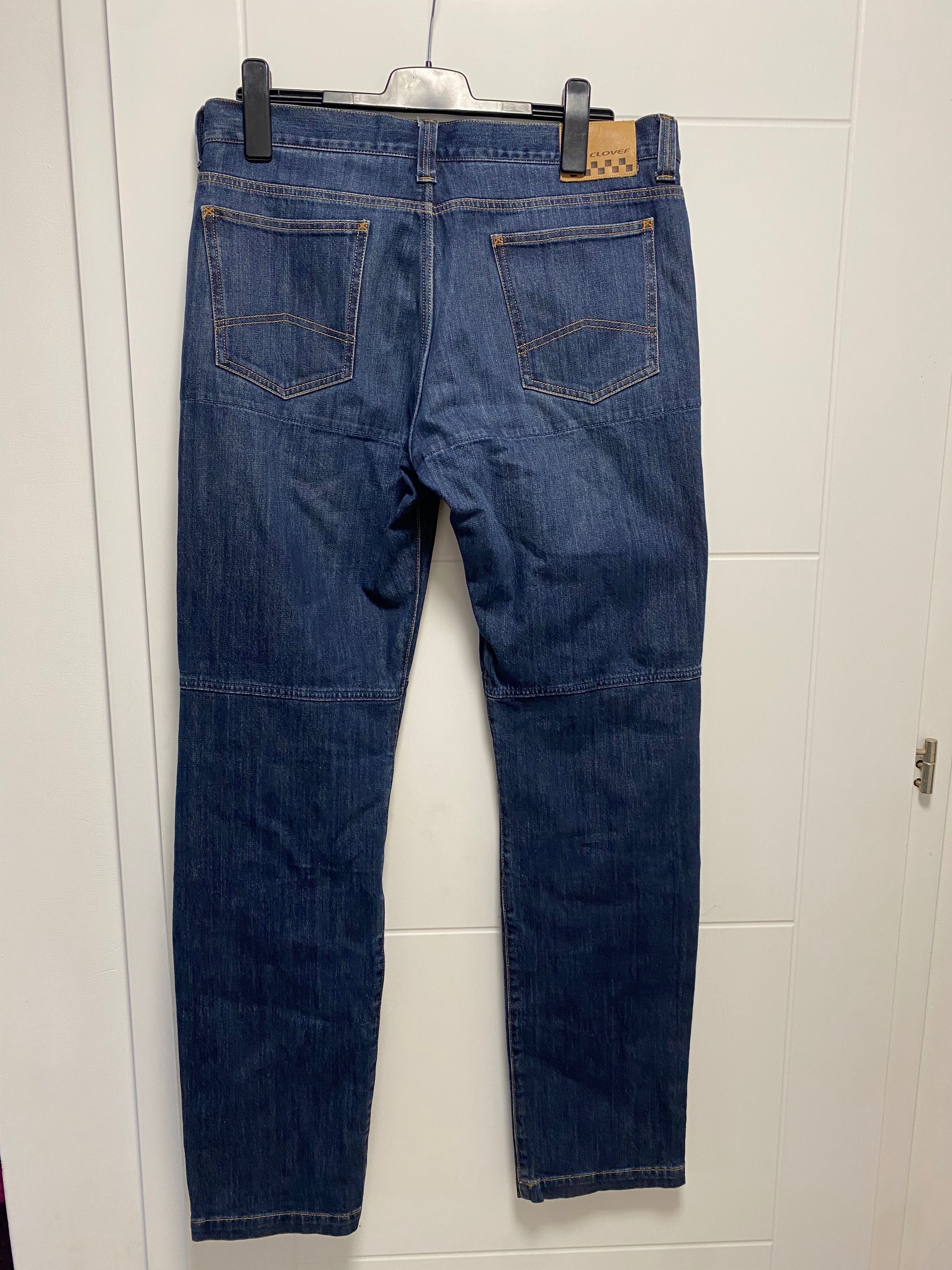 Spodnie jeans bawełniane motocyklowe Clover made italy W38 54 motocykl