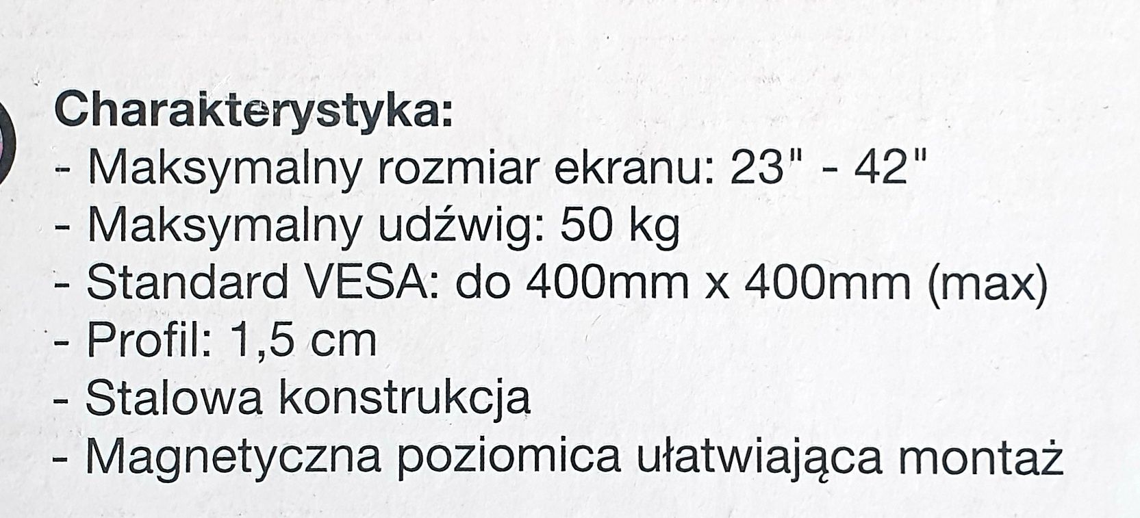 Uchwyt ścienny do LCD 23" - 42" z zapięciem i poziomicą