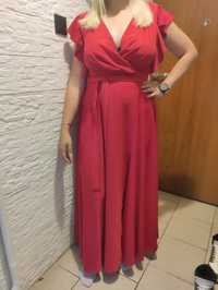 Nowa długa suknia/sukienka czerwona/malinowa rozmiar 44