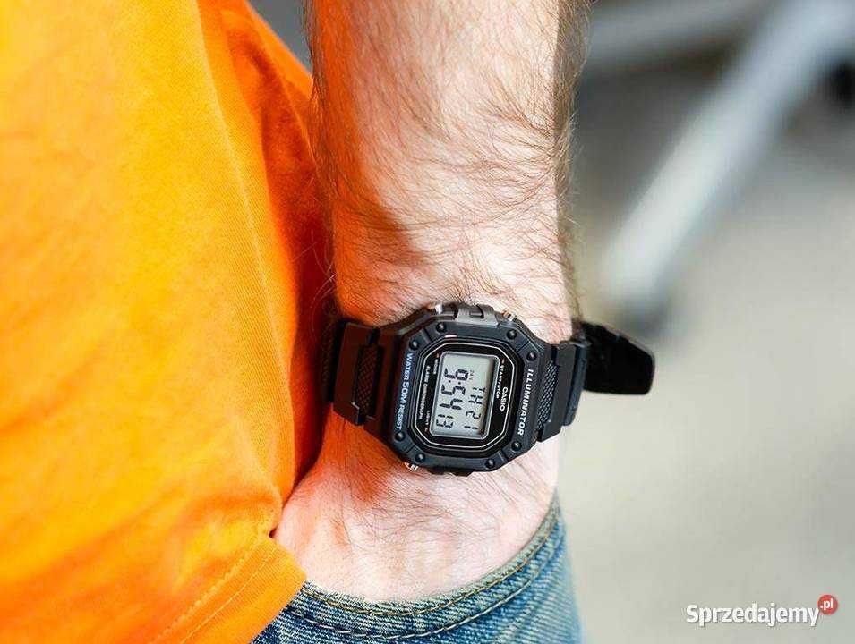 CASIO ZEGAREK MĘSKI CASIO W-218H-1AVEF, kolor czarny, wodoodporny