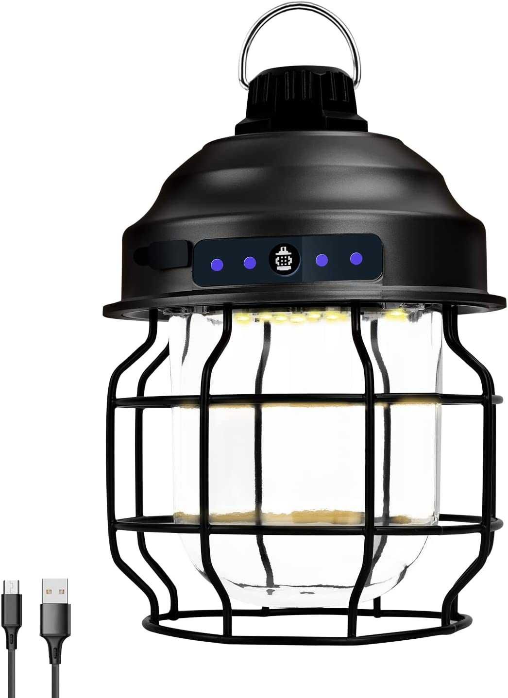Lanterna de campismo LED 3600 mAh  estilo vintage 3 modos de luz