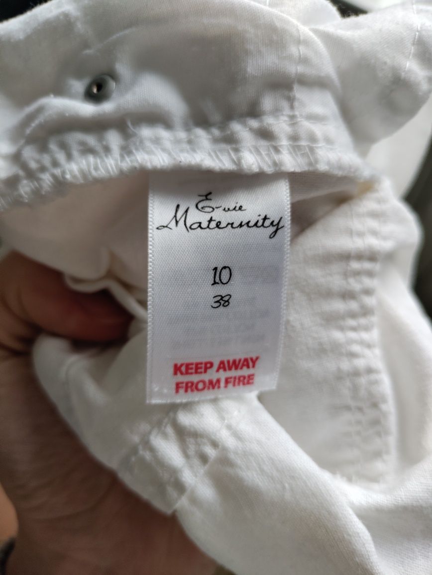 Spodnie ciążowe białe e-vie maternity