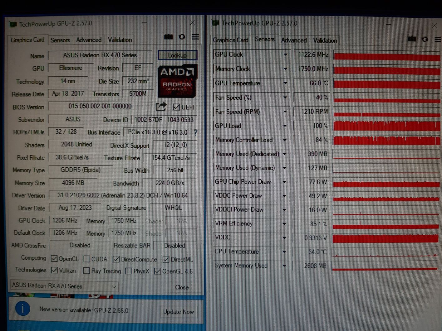 Asus Radeon RX470 Mining LED 4GB GDDR5 (256bit) (1206/7000) (DVI)