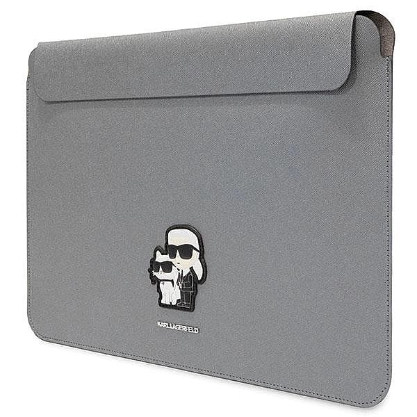 Pokrowiec Karl Lagerfeld Saffiano Karl&Choupette na laptopa 14" - sreb