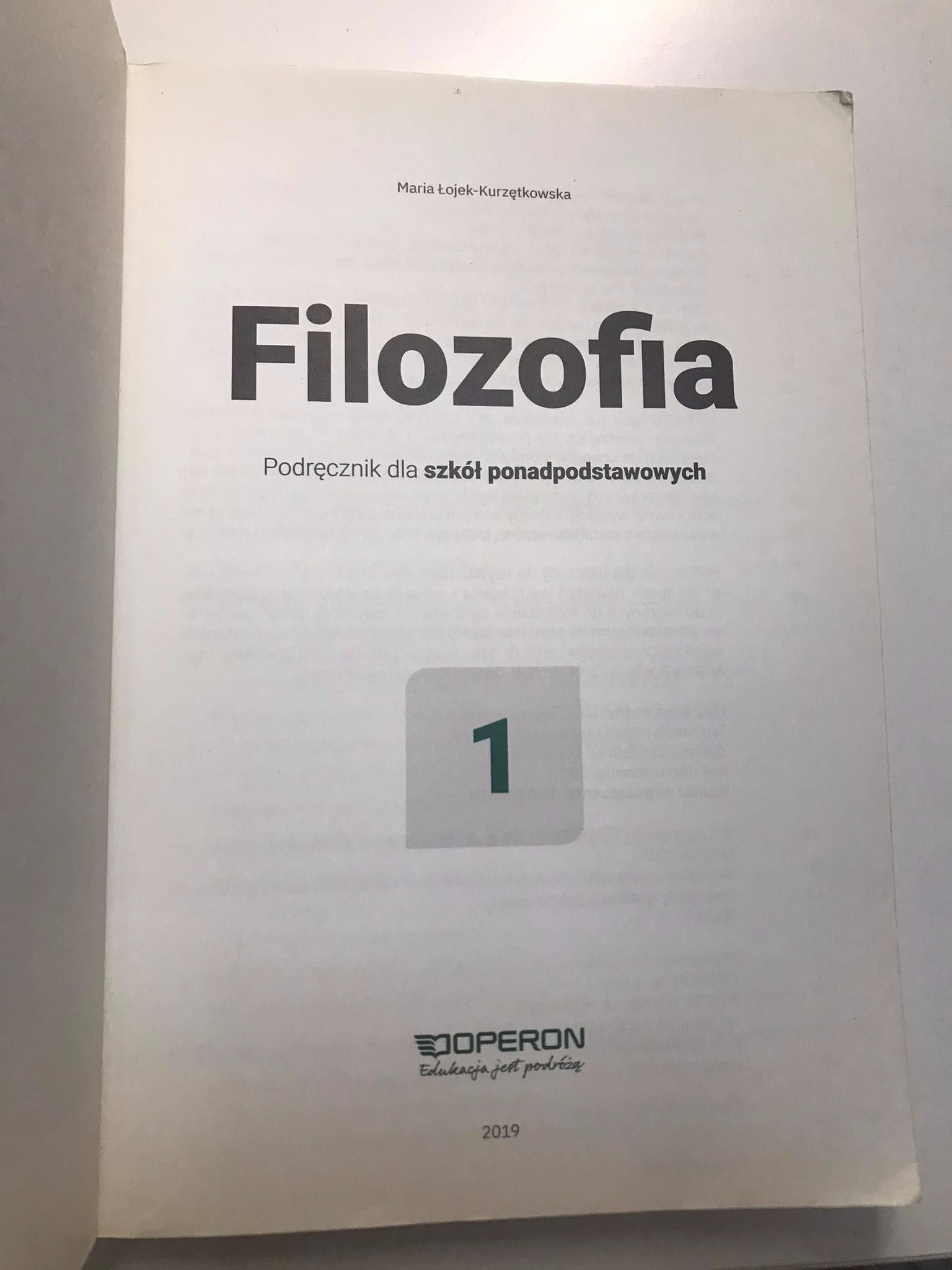 podręcznik do filozofii do klasy 1 szkoły średniej