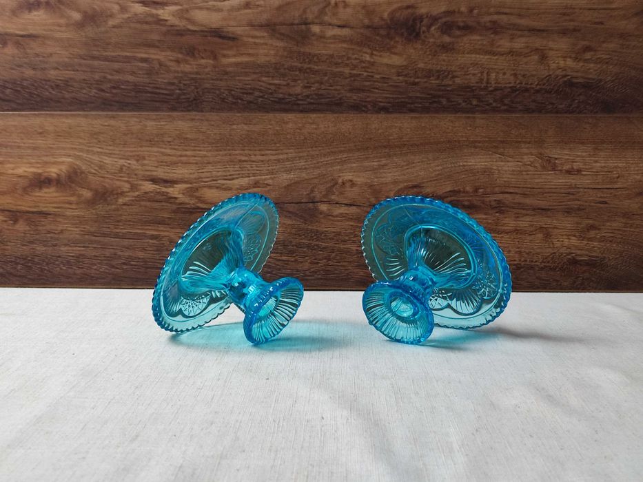 Kaganki , świeczniki HSG Ząbkowice - 406 - turkusowe -Szkło manganowe