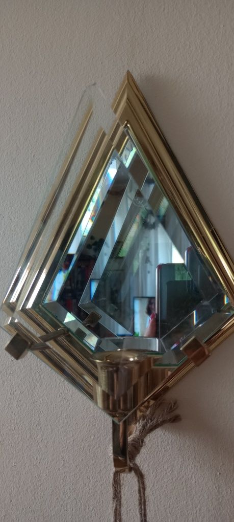 Piękny kinkiet ścienny art deco mosiądz