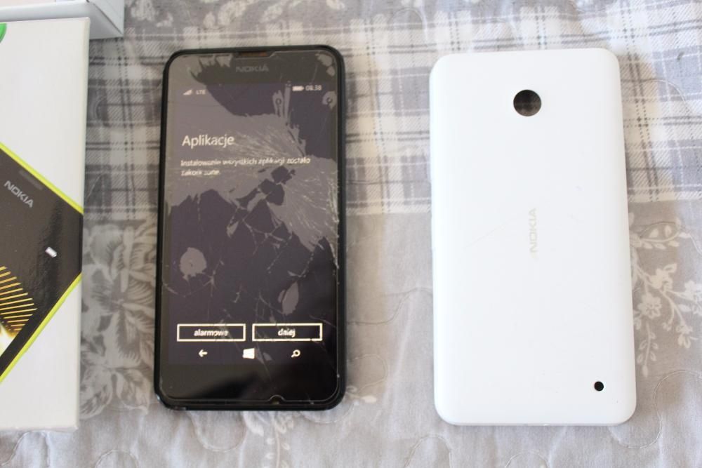 Nokia lumia 635 uszkodzony pęknięty wyświetlacz działa godula
