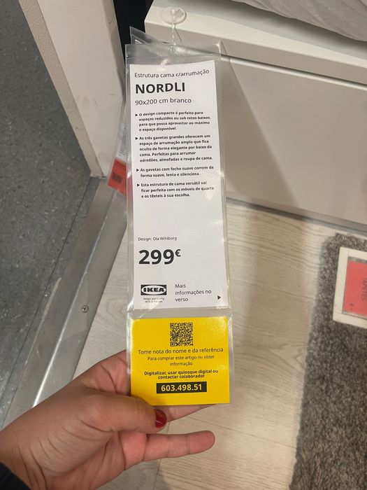 Cama IKEA Nordli (90x200) com gavetões + colchão e estrado