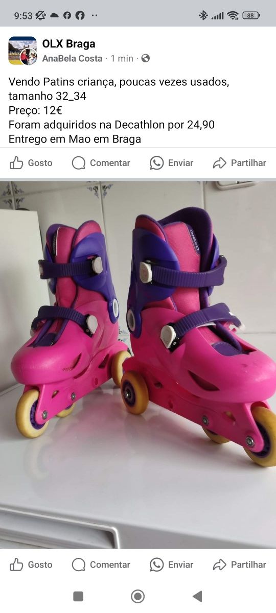 Patins de criança Rosa