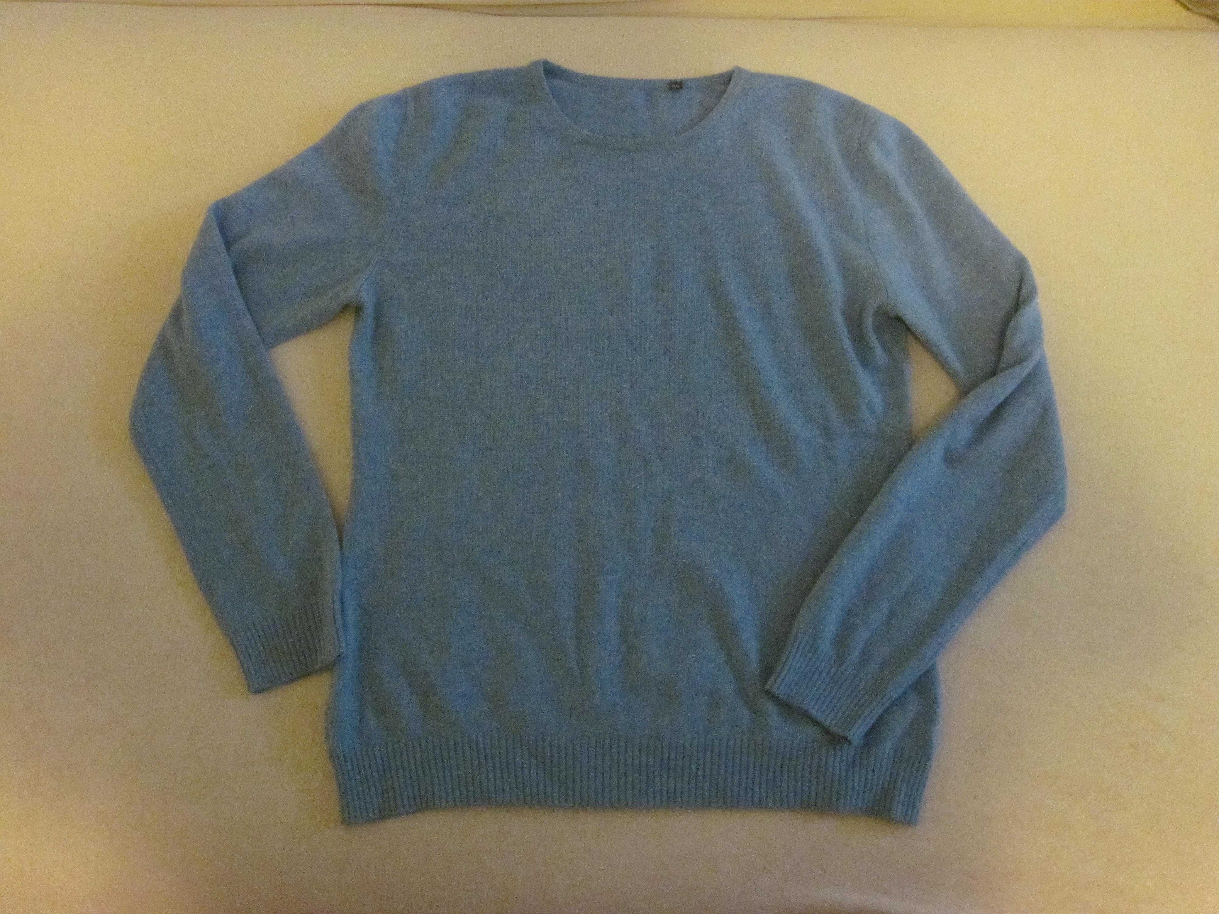 Sweter KASCHMIR 100% 38 niebiesk