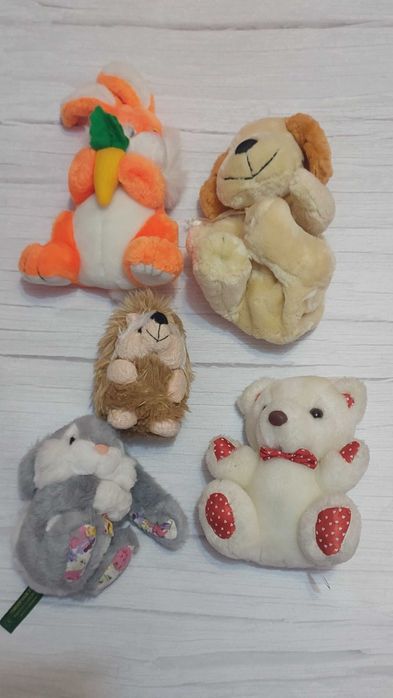 м'які іграшки заєць собака їжачок ведмідь