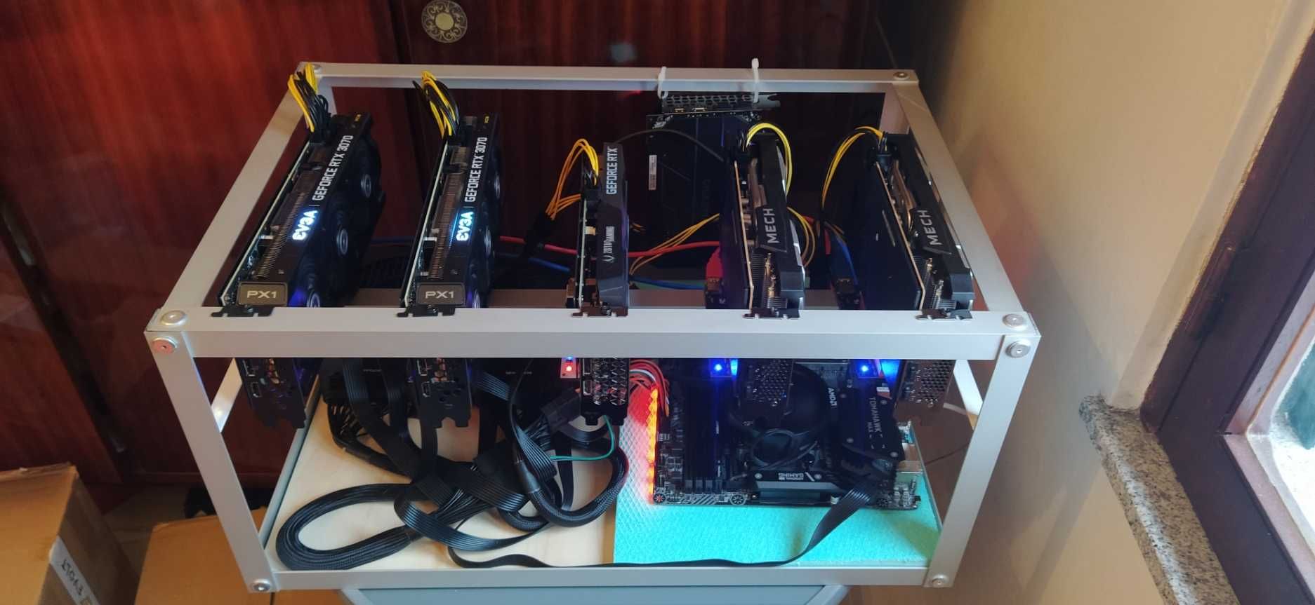 Rig frame de mineração à MEDIDA (6, 8 10 12 GPU)