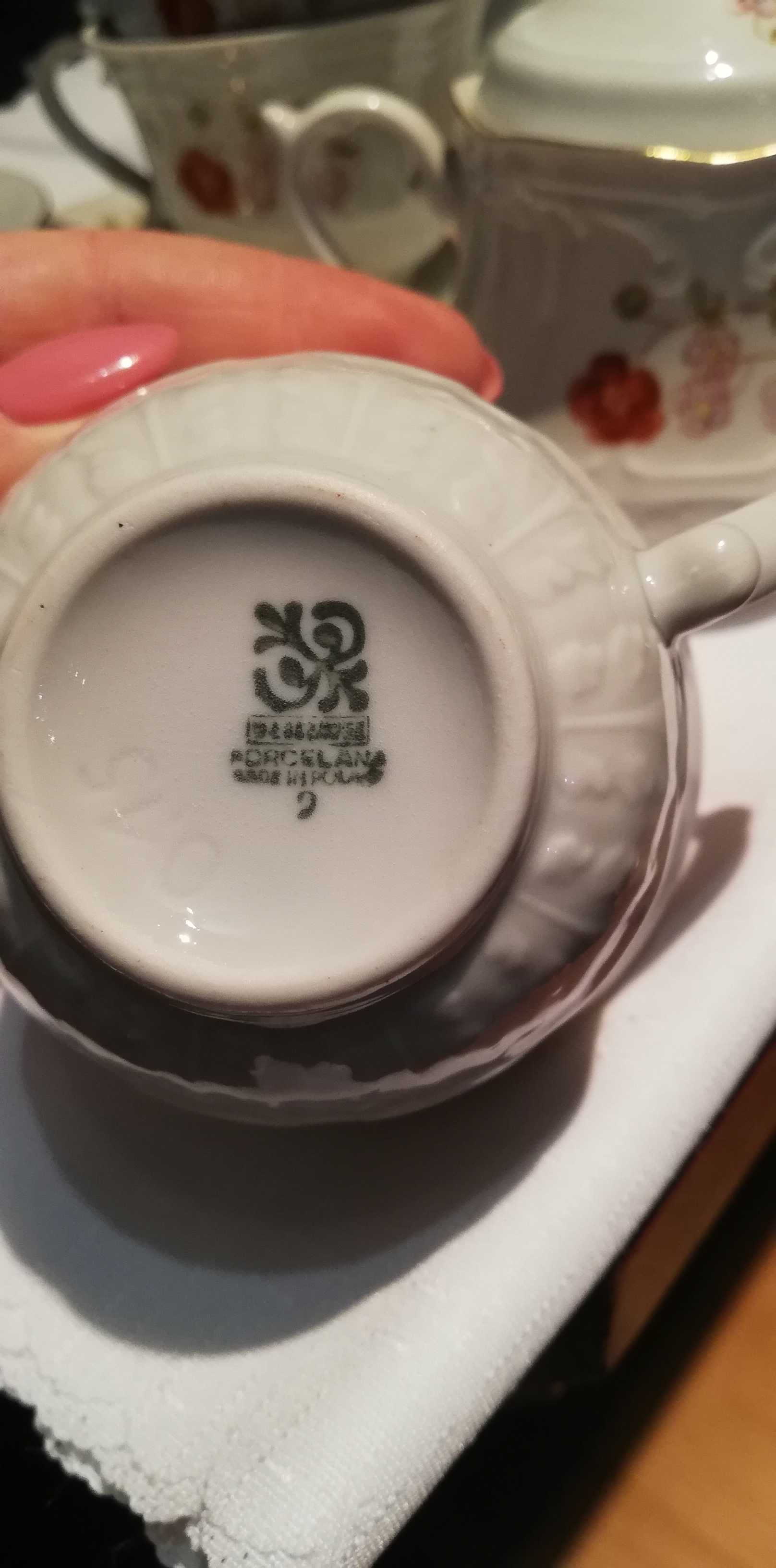 Serwis kawowy herbaciany zestaw PORCELANA WŁOCŁAWEK