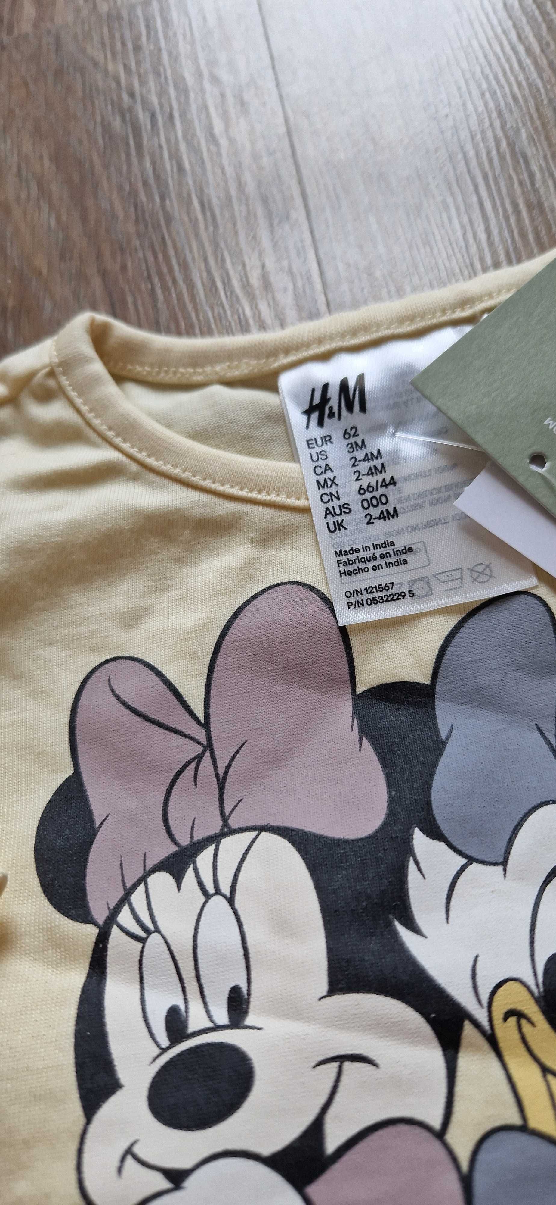 Nowey komplet 62 H&M 100% bawełna minnie