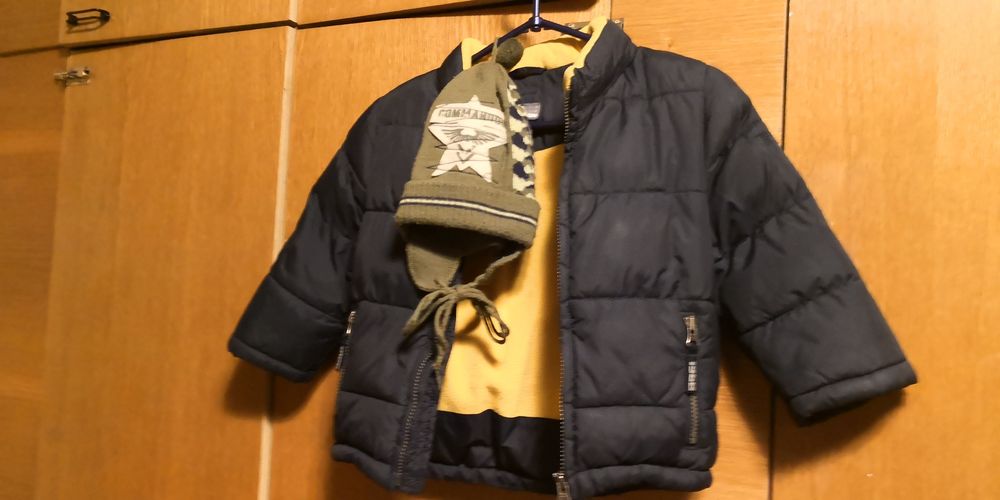 Зимняя куртка для мальчика H&М в подарок шапка