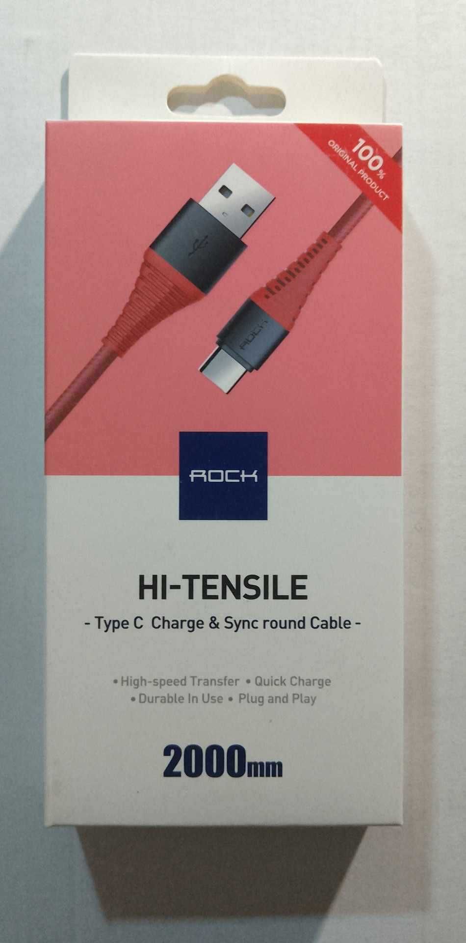 Długi Kabel USB - USB Typ C 2A Oplot  2m czerwony