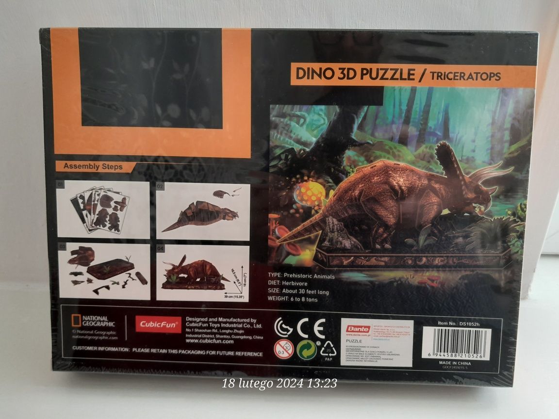 Puzzle 3D National Geographic Triceratops