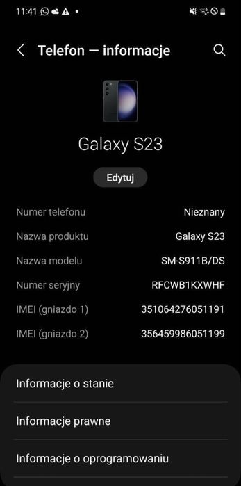 Samsung Galaxy S23 czarny 128GB