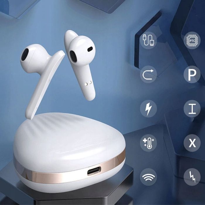 Słuchawki bezprzewodowe LOGIT X19 White z etui i powerbankiem