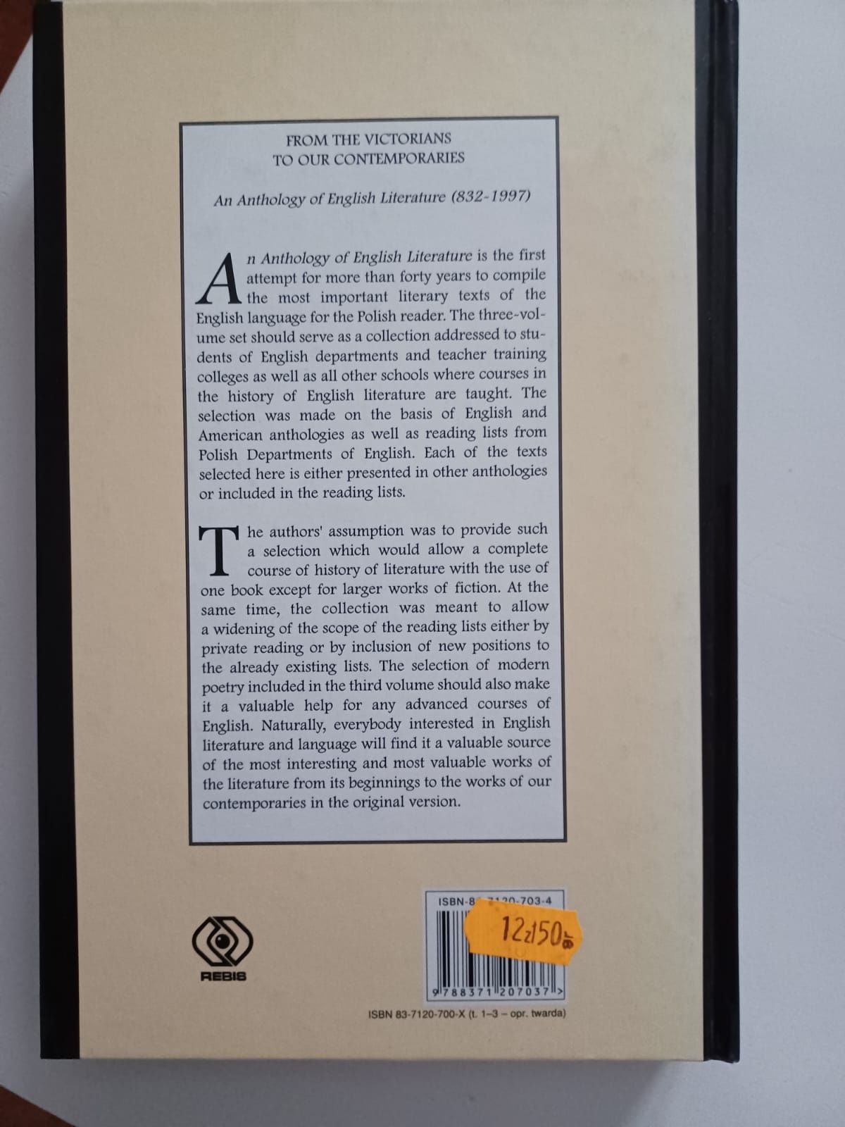 An Anthology of English Literature - From the Victorians to our Contem
