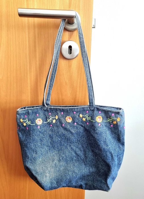 Mala vintage estilo ganga com padrão florido 100% algodão