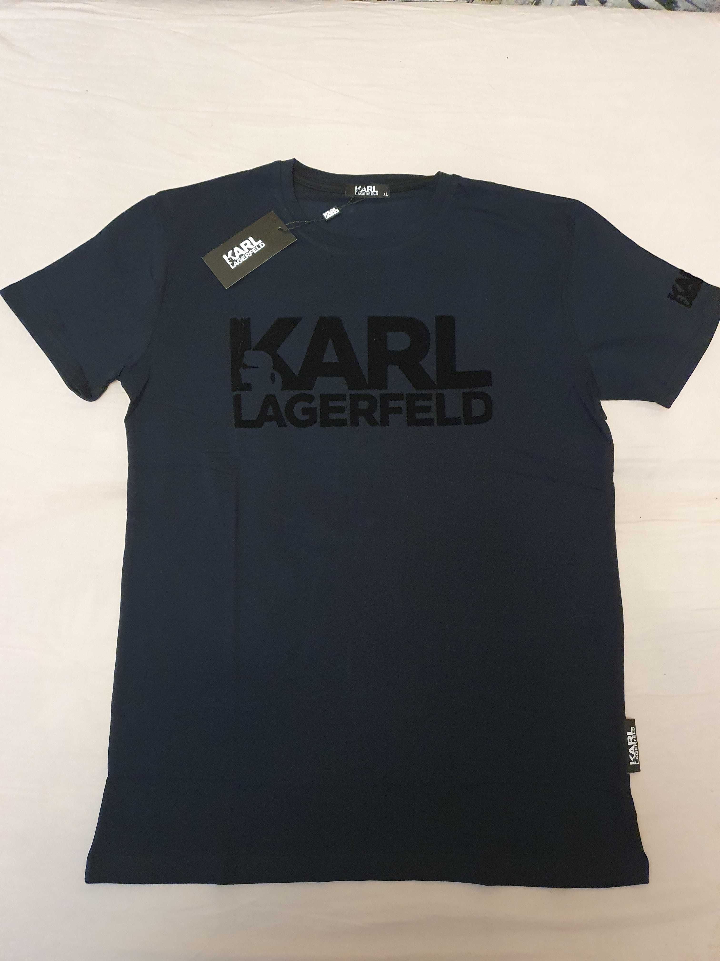 NOWA koszulka Karl Lagerfeld XL tshirt Karl welurowe logo hit