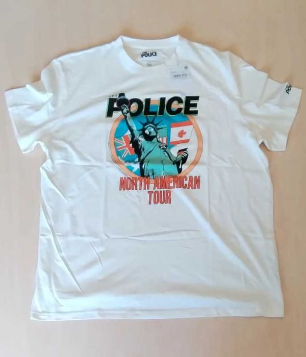 T-shirt branca Springfield com estampa banda The Police tamanho XXXL