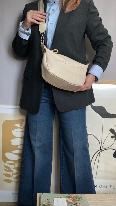 Шкіряна сумка кросбоді бананка італійська. Кожаная кроссбоди Италия