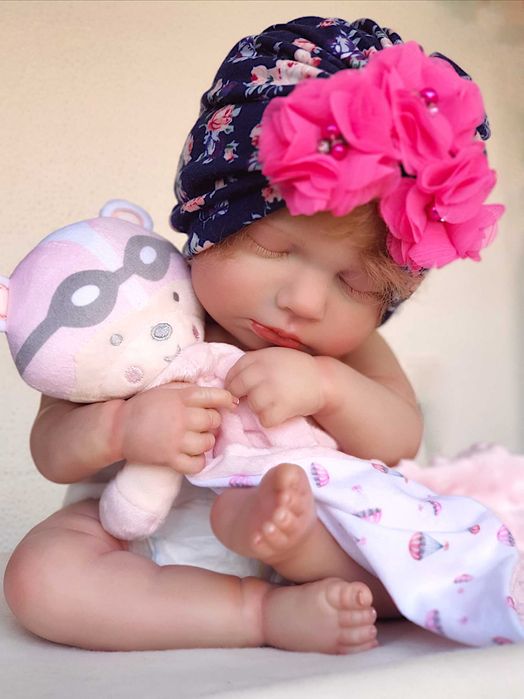 Boneca Reborn Newborn Realista Cabelo Enraizado Boneca de terapia Novo