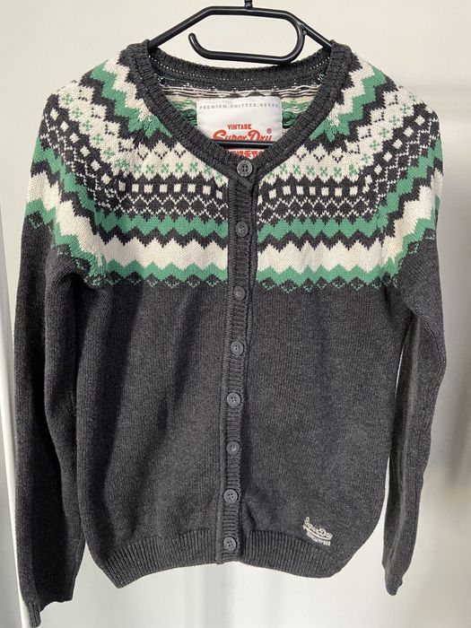 Sweter zapinany superdry norweskie wzory