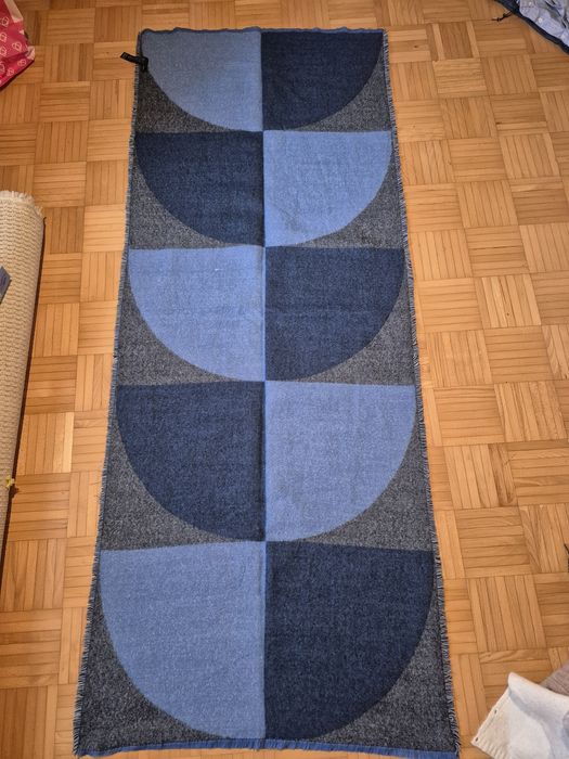 Zara szal szalik duży dwustronny 200 x 80 cm niebieski granatowy