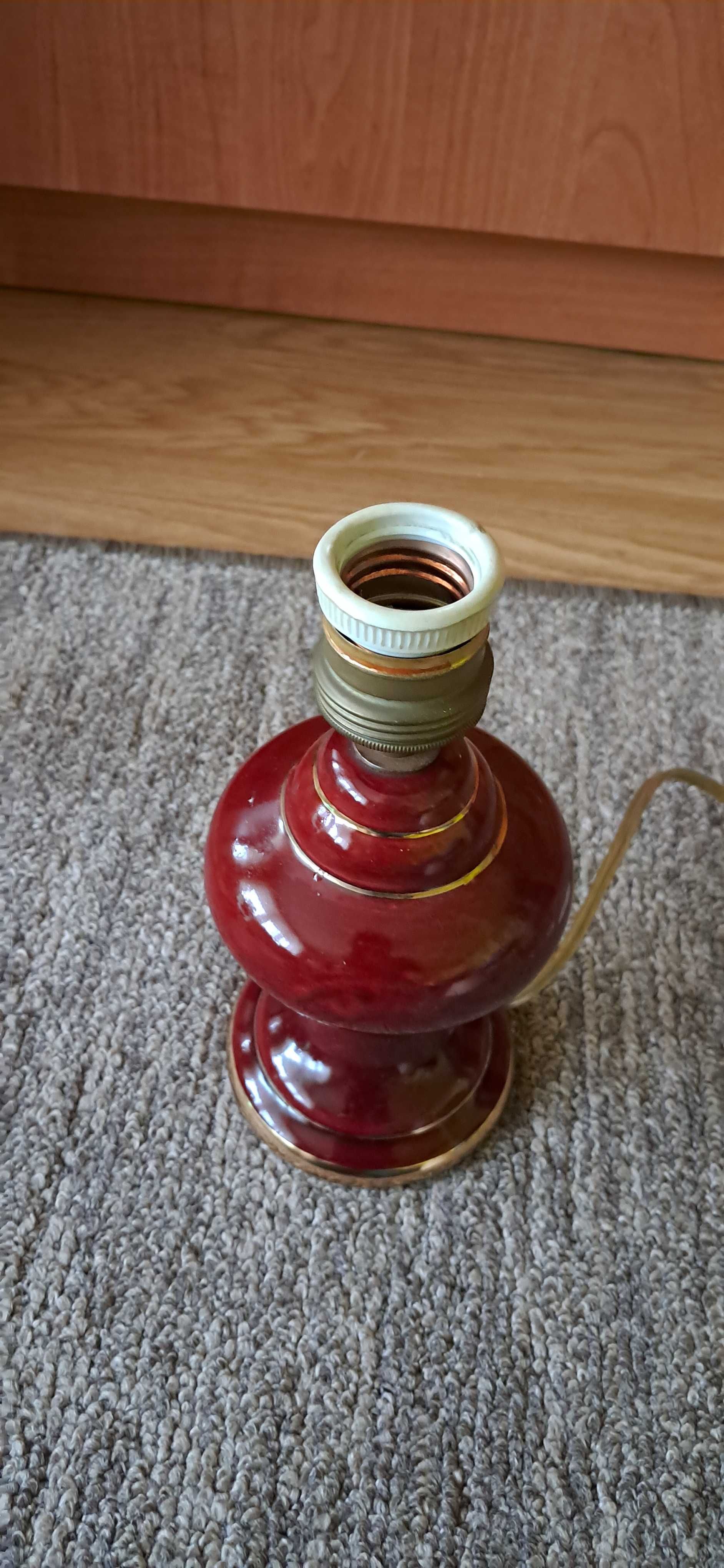Stara Lampa Lampka brązowa ceramika mała