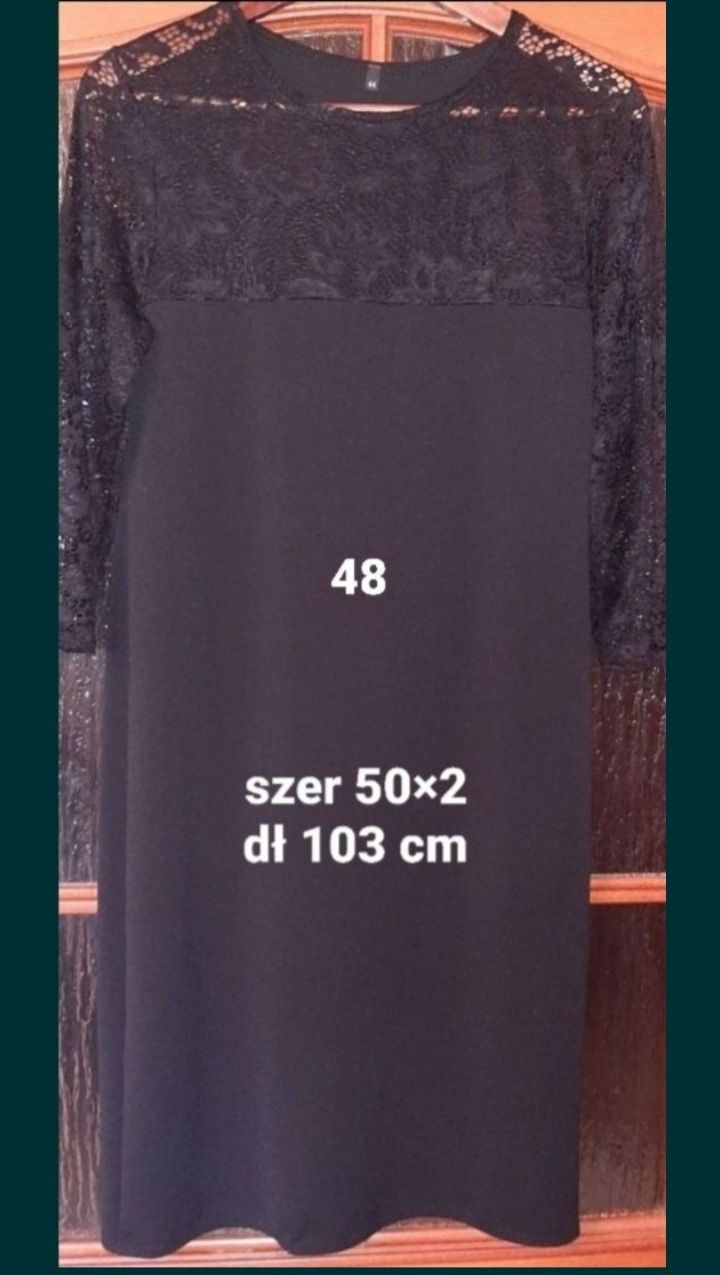 Damska sukienka czarna 48r