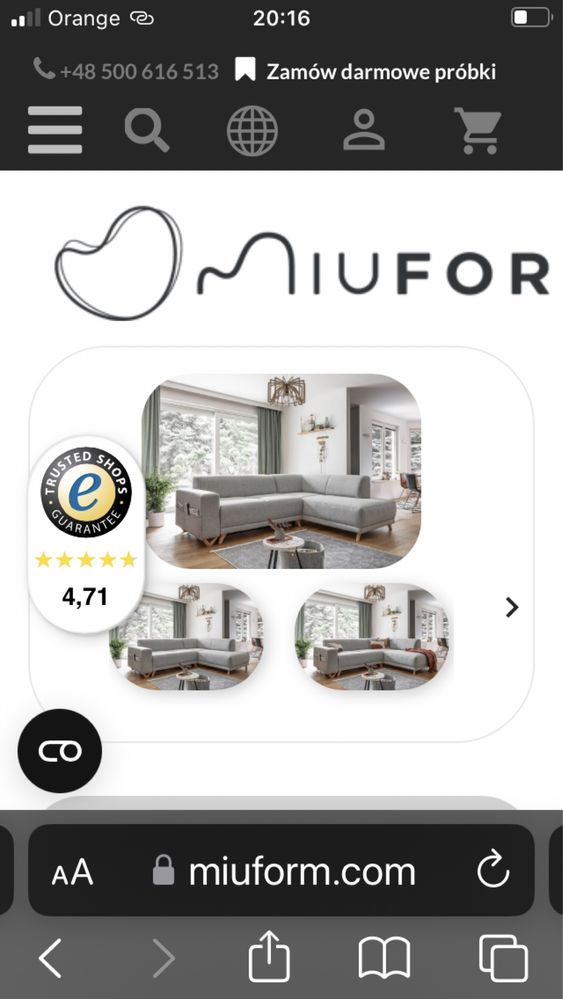 Sofa rozkładana Miufor Classy Sophie