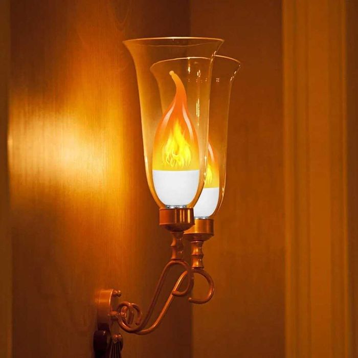 E14 LED żarówka pochodnia 4 tryby, symulacja ognia.