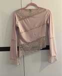 Bluzka top z koronką koronkowy M lucca long sleeve in lace pink lotus