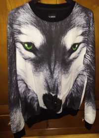 Sweat com Lobo Estampado