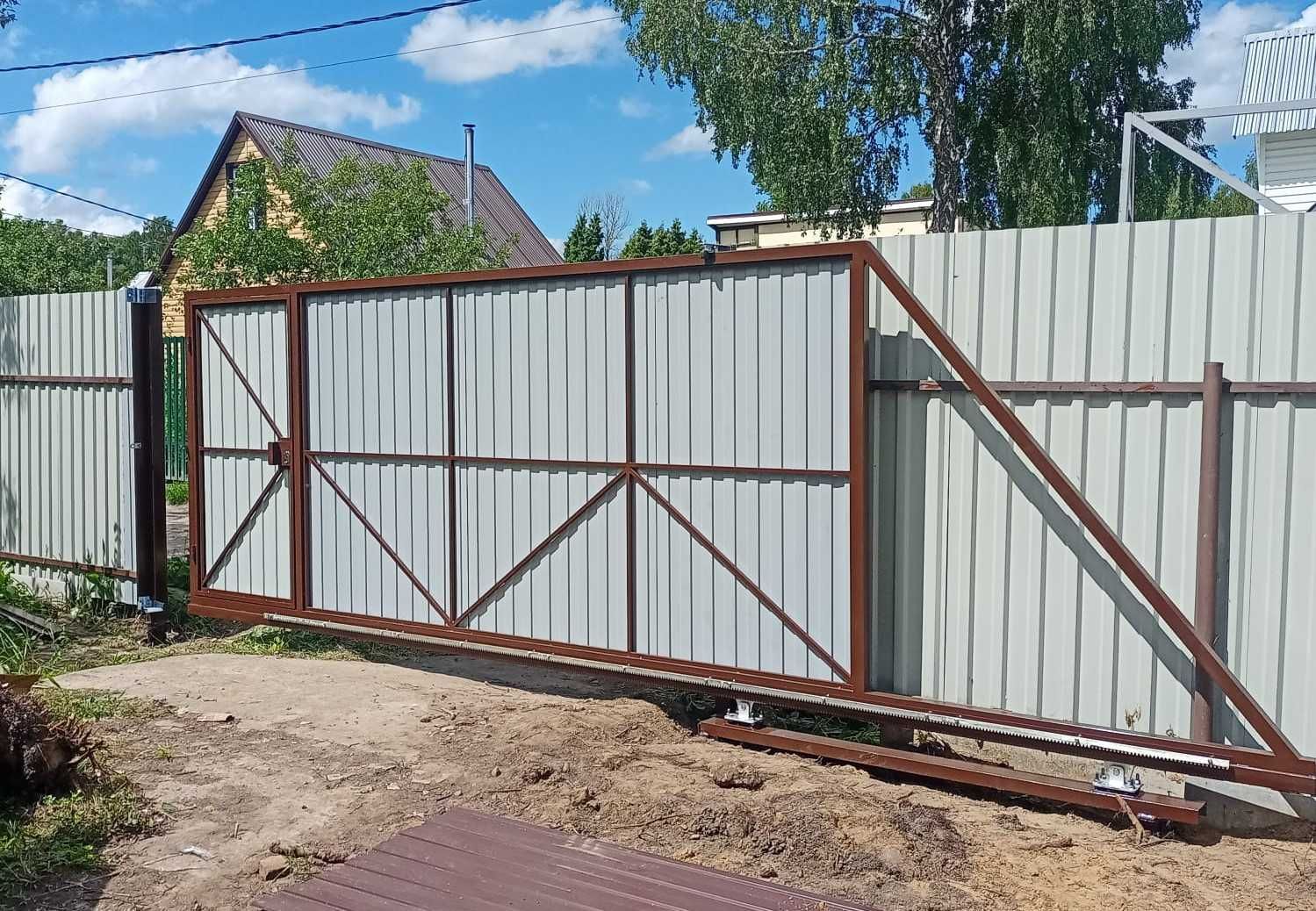Готовый каркас откатных ворот, Відкатні ворота/Откатные ворота, Ролики