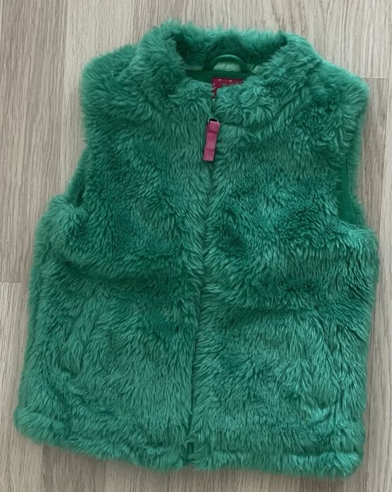 Kamizelka pluszowa zielona rozmiar 98