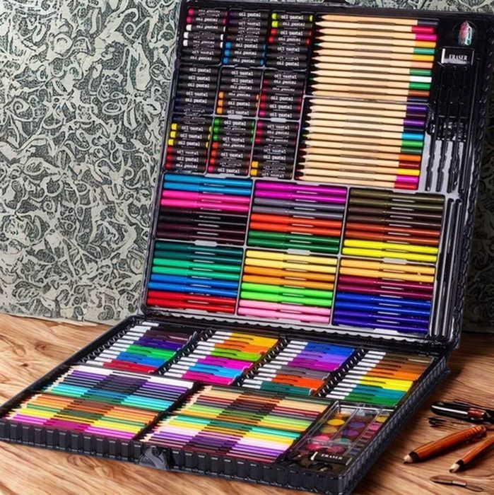 XXL Duży Zestaw Do Malowania Rysowania Artystyczny Dla Dzieci Walizka