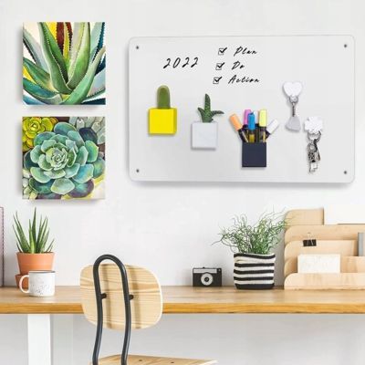 raweao tablica magnetyczna 30x45x8cm ultra cienka bezramowa srebrna