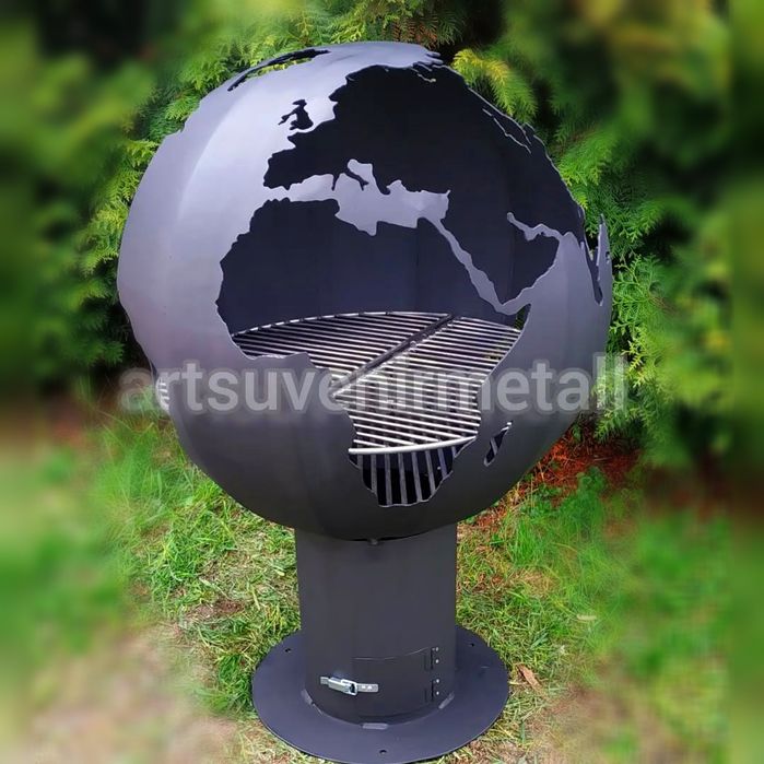 Костровая чаша, уличный камин, огнище, очаг-шар, чаша сфера