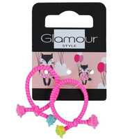 Glamour Kids Gumki Do Włosów Różowy Neon 2Szt. (P1)