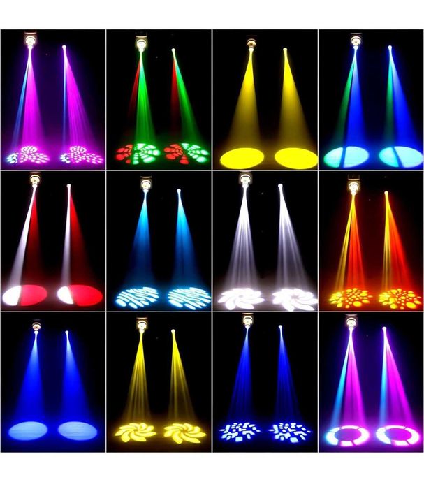 Cabeça móvel LED RGB, holofote DJ DMX com modos de som automático